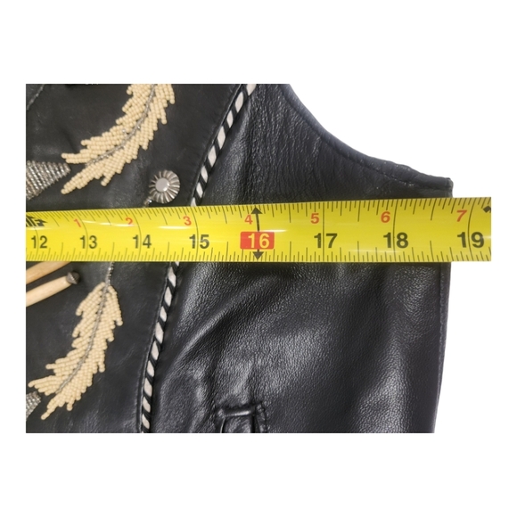 Tribe America Embelished Leather Vest SZ 8 RARE - Picture 9 of 16
